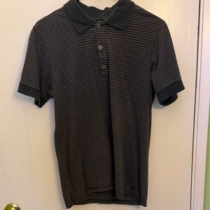 RVCA Charcoal Striped Polo Shirt size S